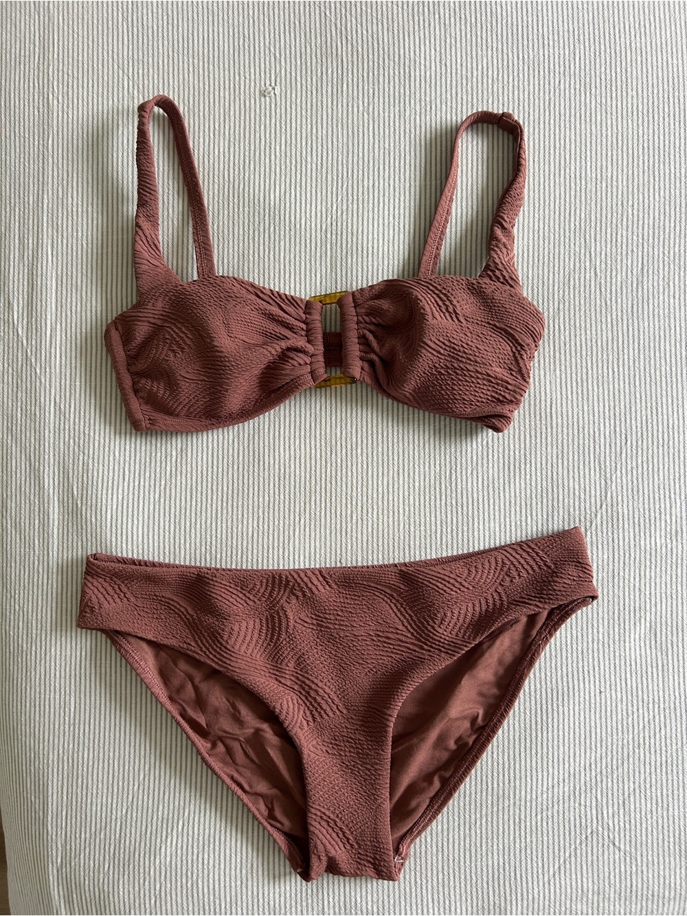 Sky Dusty Rose Textured Bikini Set